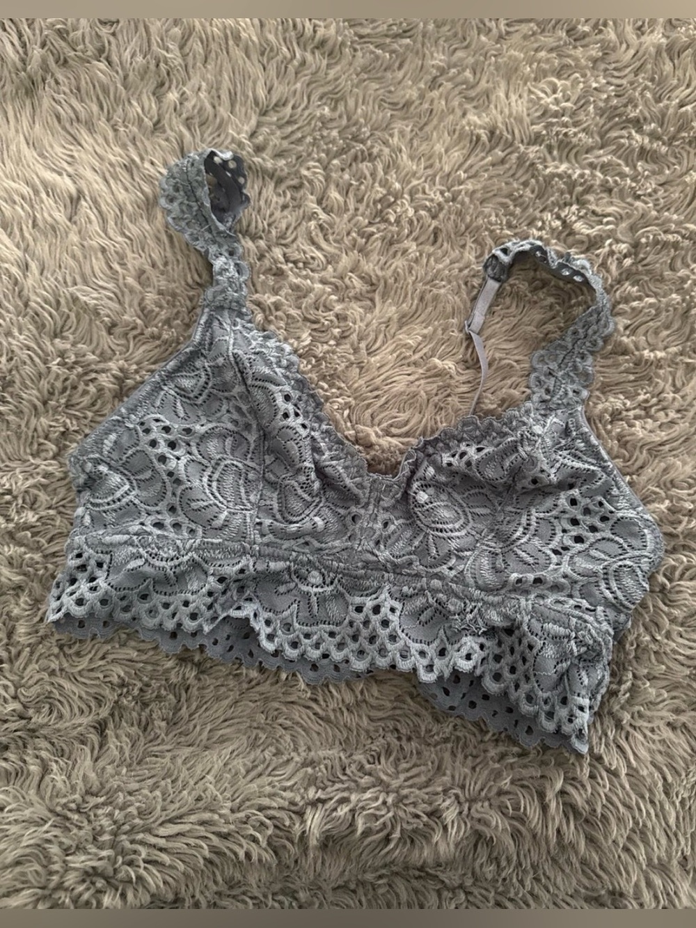 Lace Bralette in Light Gray